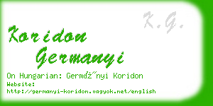 koridon germanyi business card